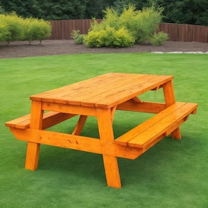 6-Foot Picnic Table with Benches DIY Plans: Outdoor Furniture (PDF Download)