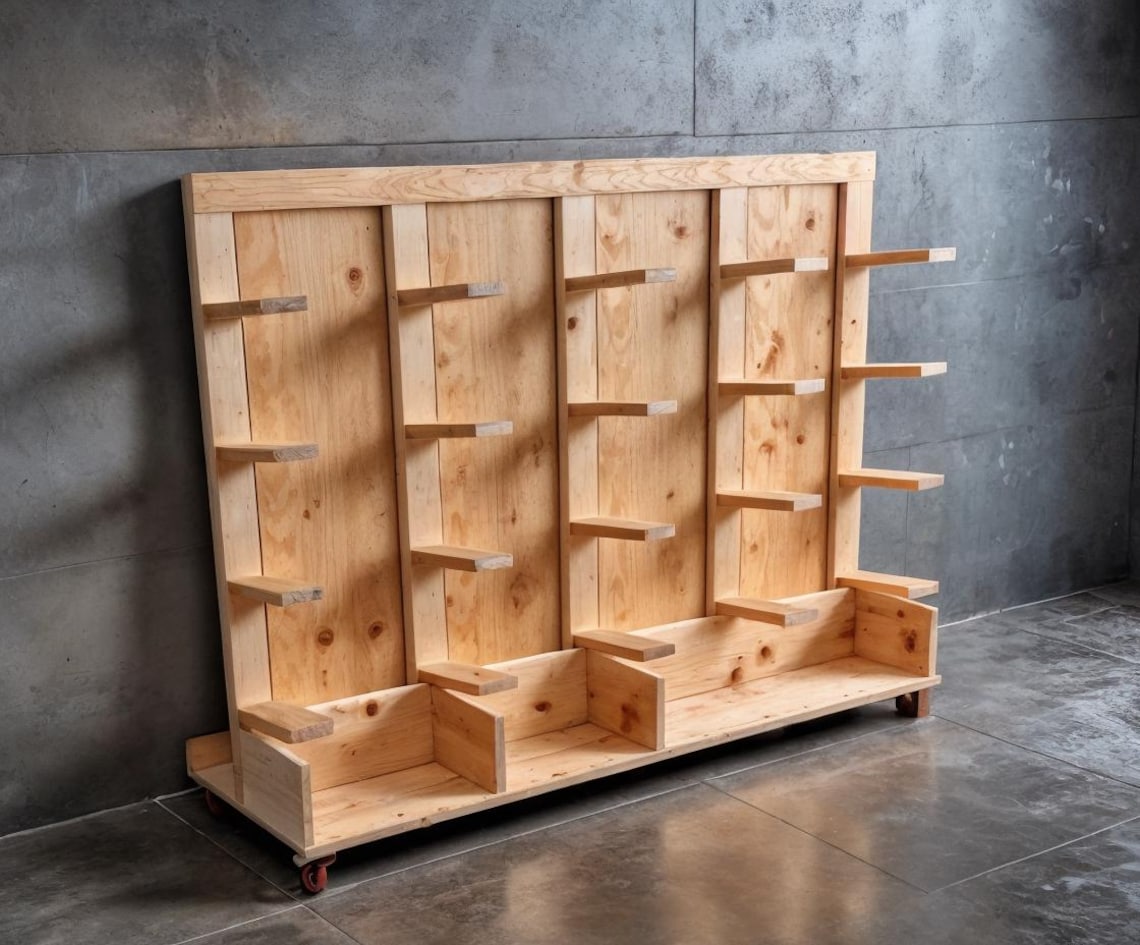 Rolling Lumber Storage Plans – Scrap Wood Storage Rack, Woodworking ...