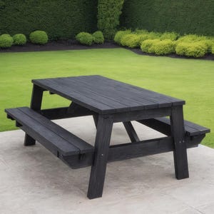 Planos de mesa de picnic: Mesa de exterior de 1,8 metros con bancos (Descarga PDF)