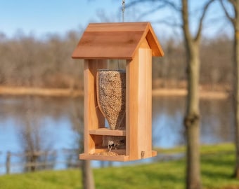 DIY Hanging Bird Feeder Plan, Rustic Wooden Blueprint (PDF Pattern)