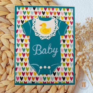 Carte de naissance garçon, Mignon nouveau bébé carte, Carte de Bienvenue pour bébé, Carte de grossesse, Baby Shower, Grenouillère