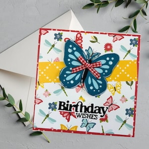 Carte d'annniversaire papillons, Jardin de papillons, Carte joyeux anniversaire papillons, Cartes papillons colorés