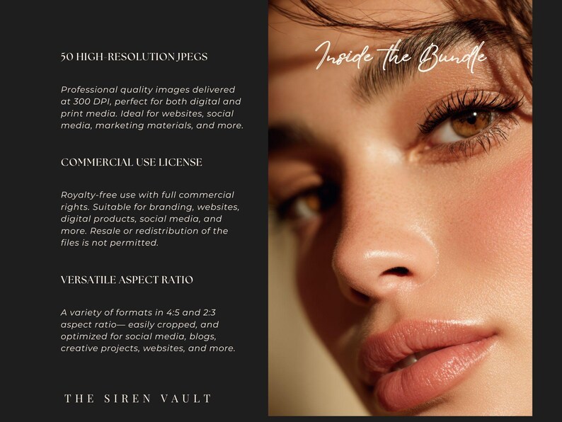 Natural Beauty Stock Photo Bundle: 50 Glowy Skincare & Makeup Images for Marketing (High-Resolution JPG) image 3