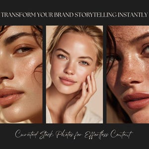 Natural Beauty Stock Photo Bundle: 50 Glowy Skincare & Makeup Images for Marketing (High-Resolution JPG) image 7