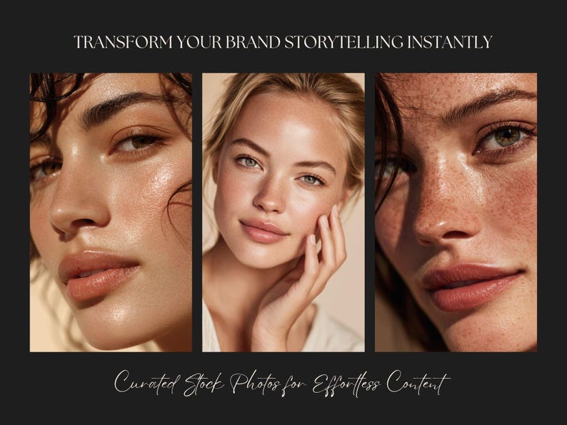 Natural Beauty Stock Photo Bundle: 50 Glowy Skincare & Makeup Images for Marketing (High-Resolution JPG) image 7