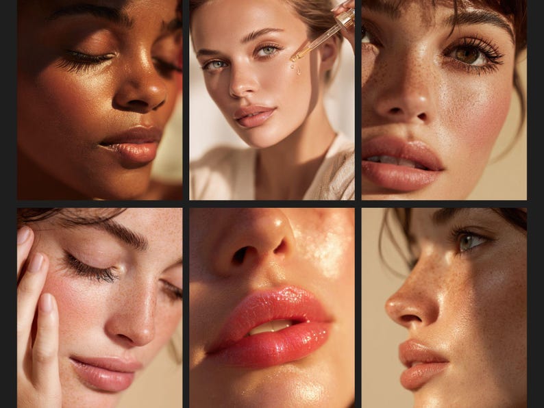 Natural Beauty Stock Photo Bundle: 50 Glowy Skincare & Makeup Images for Marketing (High-Resolution JPG) image 8