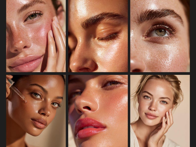 Natural Beauty Stock Photo Bundle: 50 Glowy Skincare & Makeup Images for Marketing (High-Resolution JPG) image 5