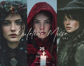 Winter Witch Stock Photo Bundle: 25 Yuletide Solstice Images for Brands & Creators (Instant Download)