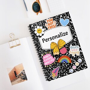 Personalisiertes Spiralnotizbuch, Journal, Niedliches Notizbuch, Schulbedarf, Geschenk für Lehrer | Schule