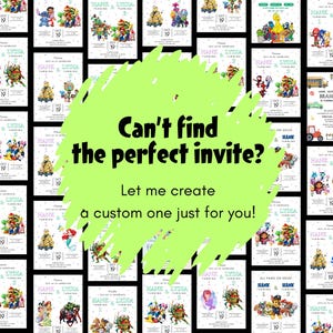 Invitation d'anniversaire personnalisée • Invitation d'anniversaire double pour enfants • Carte d'anniversaire numérique commune • Invitation d'anniversaire modifiable ou personnalisée