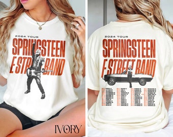 Camicia del tour 2024 di Bruce Springsteen ed E Street, camicia E Street, regalo per i fan di Bruce Springsteen, merchandising di Bruce Springsteen, camicia dai colori confortevoli.