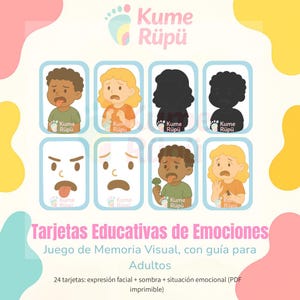 Jogo de emoções infantis | Cartões de emoções para imprimir em PDF | Atividade TEA e Educação Emocional | Jogo de sombras e gestos