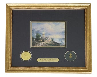 Una luz en la tormenta. Lámina decorativa de Thomas Kinkade. 1999. Collector's Society.