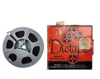 Vintage Ferrodynamics Dictape Magnetic Recorded Tape Reel to Reel