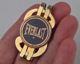 Vintage Everlast Geldklammer Dollarzeichen Goldfarbenes Logo Emaille Boxing