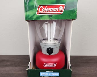 Linterna de camping Coleman Twin U Tube de 2003, nueva, roja, modelo 5329-700.