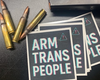 Arm Trans People Vinyl Sticker - Glitchcore Trans Rights