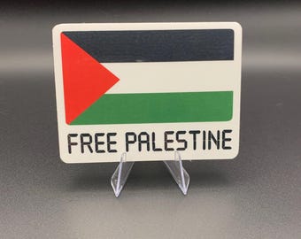 Free Palestine Vinyl Sticker: Solidarity Flag, Anti-Zionist Resist Art