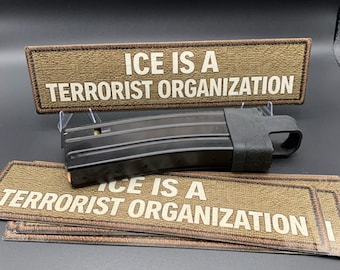 ICE Is a Terrorist Organization Sticker | Patch-Style Vinyl Decal | Political Protest Sticker Anti Trump Sticker Bumper Sticker