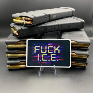 F*ck ICE Sticker – Anti-ICE Vinyl Decal, Abolish ICE Protest Art, Glitched American Flag Design, Immigrant Solidarity Sticker