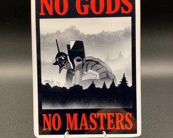 No Gods No Masters Evangelion Unit 01 Sticker - Anime Art Decal