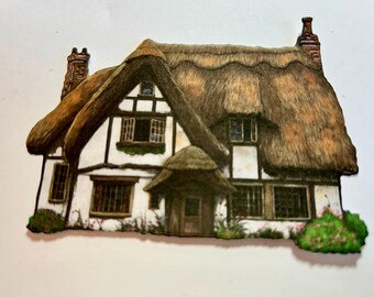 15 cottages Paper Die cut, card supplies, scrapbooking, paper crafting, greeting cards, journaling, English, country