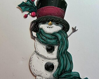 5 Snowman  paper Die cut, card supplies, scrapbooking, paper crafting, greeting cards, journaling, Christmas