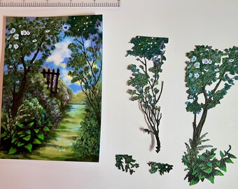 2 sets of path decoupage layered Paper Die cut, card supplies, scrapbooking, paper crafting, greeting cards, journaling,