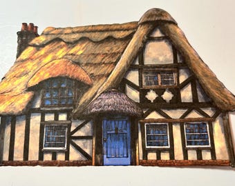 2 sets of 7  English cottages  Paper Die cut, card supplies, scrapbooking, paper crafting, greeting cards, journaling, country