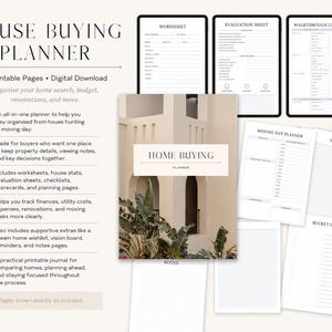 Printable Home Buying Planner PDF, House Hunting Checklist, Homebuyer Organizer & Moving Planner, Digital Download