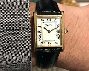 Vintage 1975 Cartier Tank Pre-must Gents 18k 23mm Electroplated, Hand Wind
