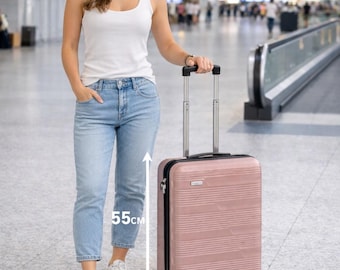 55x40x20cm Cabin Size Luggage Suitcase: Water Resistant, Hard Shell Luggage