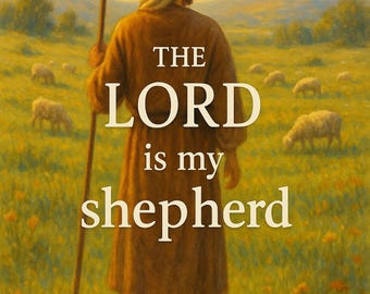 Psalm 23 Shepherd Print: Cottagecore Christian Scripture Art (Digital Download)