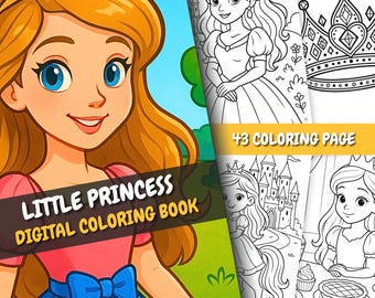 Princess Coloring Book: 43 Pages of Fairy Tale Fun (PDF + PNG)