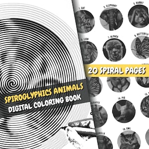 Spiral Coloring | Spiroglyphics Coloring Book | Optical Illusion Spiral Pages | Printable PDF | Relaxing Adult Activity | Instant Download