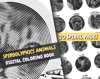 Spiral Coloring | Spiroglyphics Coloring Book | Optical Illusion Spiral Pages | Printable PDF | Relaxing Adult Activity | Instant Download