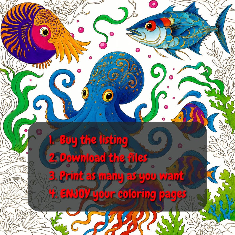 How it works
1. Purchase the listing
2. Download the files
3. Print as many as you want
4. Enjoy your coloring pages!