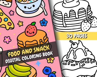 Food Coloring Book: 30 Fun Snack Pages for Kids & Adults (PDF + PNG Download)