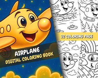 Libro para colorear de aviones: 32 divertidas páginas de aviación (PDF imprimible)