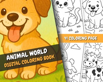 Libro para colorear de animales para niños: 41 páginas imprimibles (Descarga PDF)