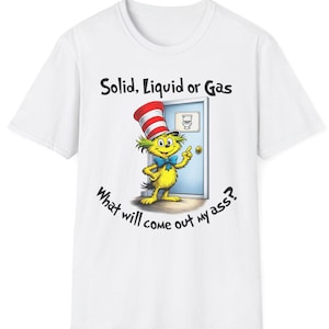 Rolig vetenskaplig t-shirt | Fast flytande gas humortröja Dr Seusse