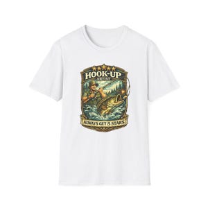 Vintage Angler T-Shirt | Trophy Fish, Fishing Patch Illustration, Cotton Tee Fishing shirt Gift for him