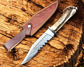 Supernatural Ruby's Knife Replica – Stag Antler Handle, Leather Sheath