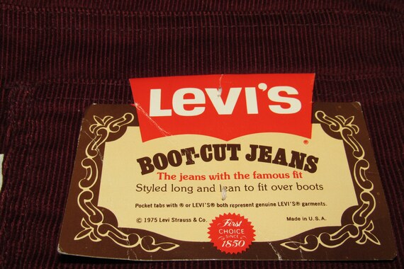 Vintage Levis Boot Cut Jeans, Burgandy Corduroy, N