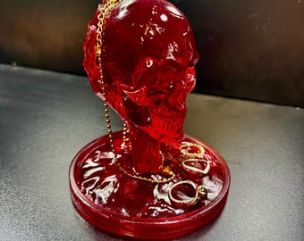 Resin Skull Jewelry Tray: Handmade Ring & Earring Holder