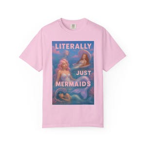 Mermaid Graphic T-Shirt, Vibrant Art Tee, Ocean Vibes Shirt, Beach Wear, Summer Gift, Trendy Casual Top, Just Mermaids Design