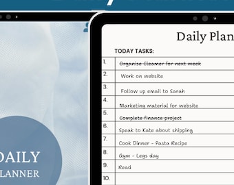 ADHD Friendly Daily Planner | Minimalist To-Do List PDF | Hyperlinked Digital or Printable Planner | Simple Focus Planner for Busy Minds