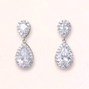 Bridal Earrings, Crystal Bridal Earrings, Wedding Earrings, Crystal Bridal Teardrop Earrings, Bridal Jewelry, Bridesmaid Earrings, TAMARA S
