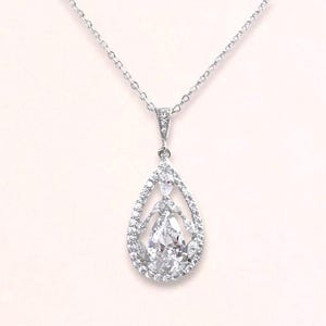 Bridal Necklace, Crystal Necklace, Gold, White Gold, Rose Gold Options, Wedding Necklace, Wedding Jewelry, Bridal Jewelry,  COCO
