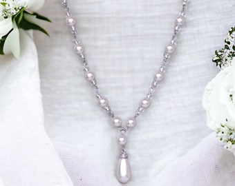 Backdrop Necklace,Pearl Back Drop Necklace, Pearl Bridal Necklace, Back Drop - Option, VANESSA